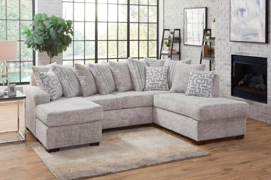 2875 Oyster Sectional in Galactic Oyster fabric with plush seating and a cozy chaise. Upgrade your space today! Shop now at Moda Home!