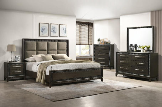 Add warmth and elegance with the Saratoga Brown Upholstered Panel Bedroom Set from Moda Home Furniture. A timeless design for cozy and stylish bedrooms.
