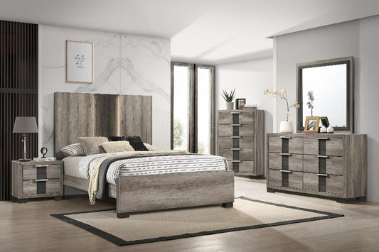 Elevate your space with the Rangley Brown LED Panel Bedroom Set from Moda Home Furniture. A perfect blend of modern design and warm elegance.