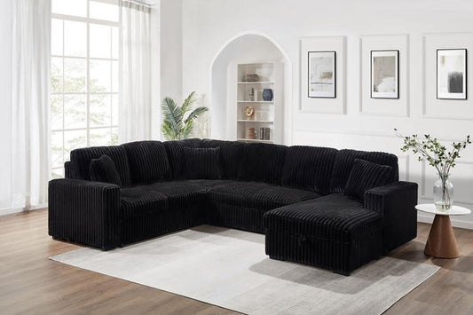 Raha Black Sofa offers a pullout bed, built-in storage, USB & Type-C ports. Made with soft fabric for ultimate comfort. Perfect for modern living spaces.offers a pullout bed, built-in storage, USB & Type-C ports. Made with soft fabric for ultimate comfort. Perfect for modern living spaces.
