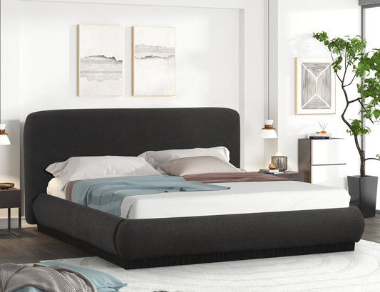 Chic black platform bed with sleek modern style, sturdy support & no box spring needed. Available in Queen & King at Moda Home Furniture. Shop now!