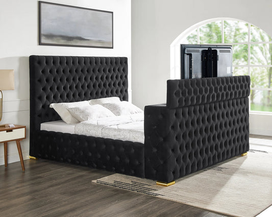 Future Black Platform Bed - Queen, King
