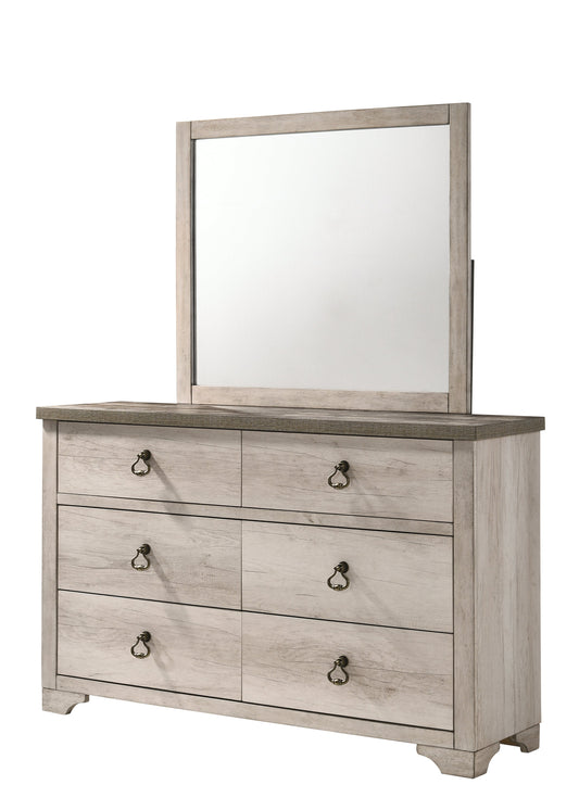 Patterson Driftwood Finish Solid Pine Wood Modern Rustic And Charm Panel Bedroom Set