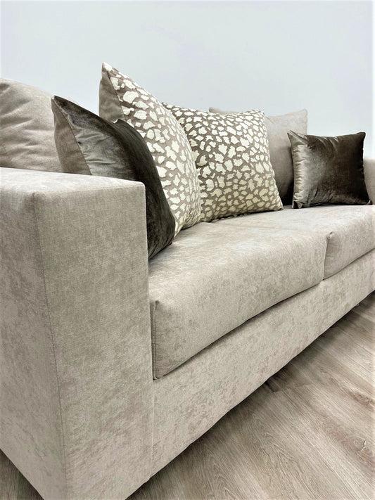 Hollywood Gold/Khaki Modern Contemporary Fabric/Velvet Sofa & Loveseat