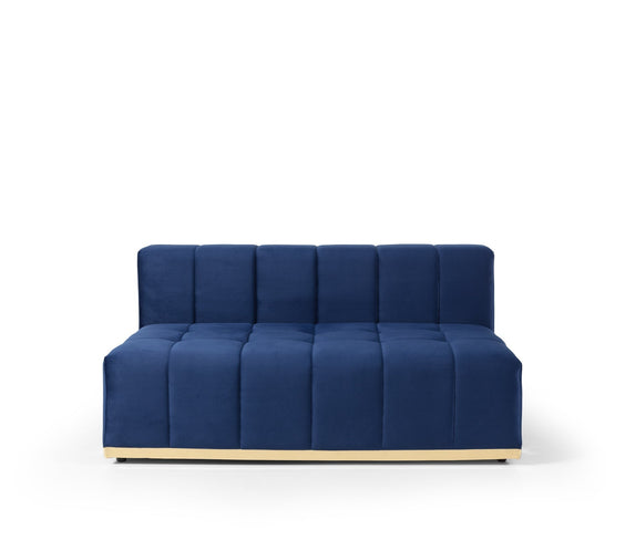 Elisha Navy Velvet Double Chaise 140