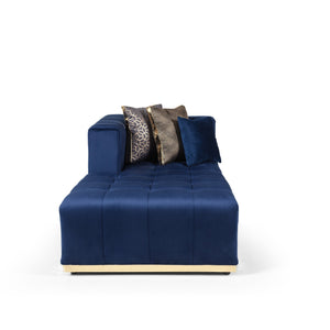 Elisha Navy Velvet Double Chaise 140