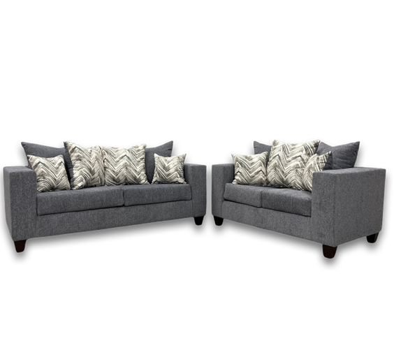 Monroe Charcoal Sofa & Loveseat Set