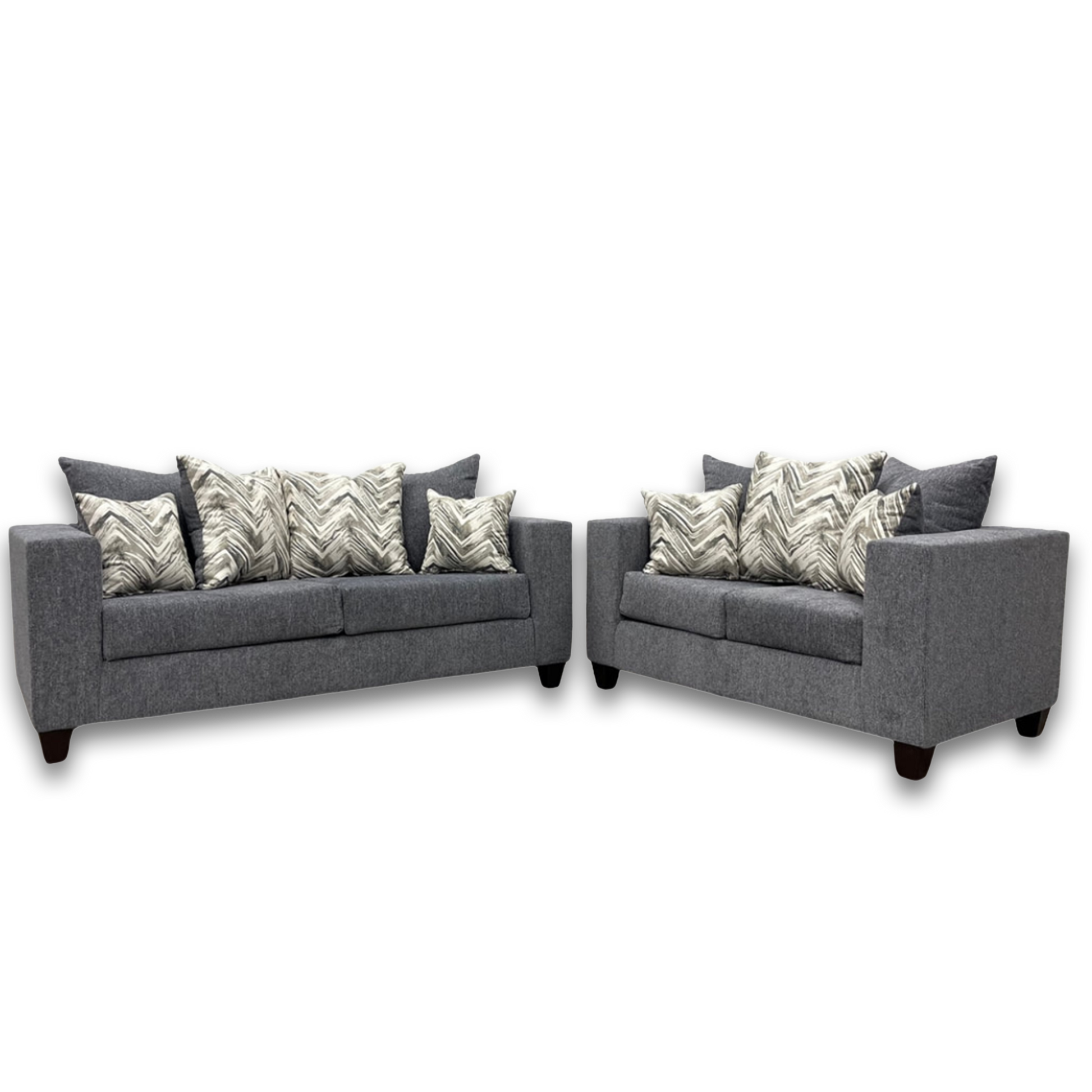 Monroe Charcoal Sofa & Loveseat Set