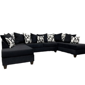 Merlin Black Double Chaise Sectional