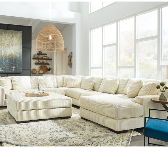Ashley Lindyn Ivory 6-Piece LAF Chaise Sectional