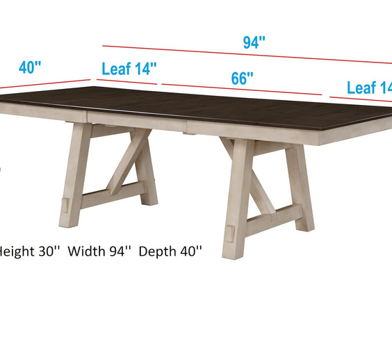 Maribelle Chalk/Gray Extendable Dining Set