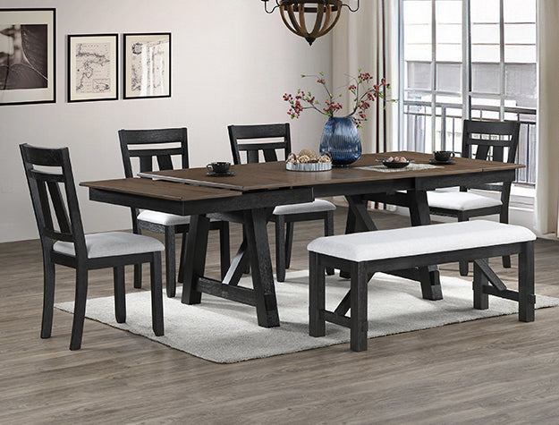 2158WC-6P MARIBELLE WHEAT CHARCOAL DINING