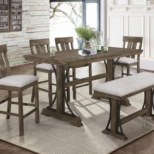 Quincy Grayish Brown Counter Height Dining Set