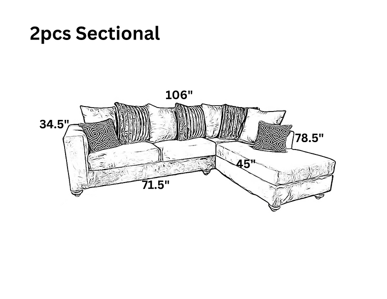 S315 Black Sectional