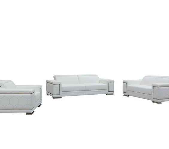 MI-2205 Adrian sofa & loveseat (White)