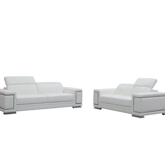 MI-2205 Adrian sofa & loveseat (White)