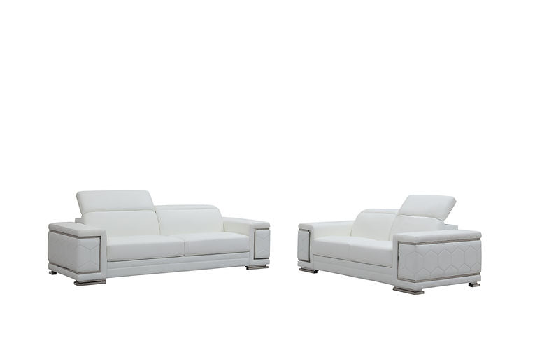 MI-2205 Adrian sofa & loveseat (White)