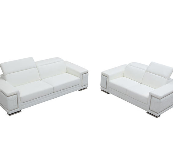 MI-2205 Adrian sofa & loveseat (White)
