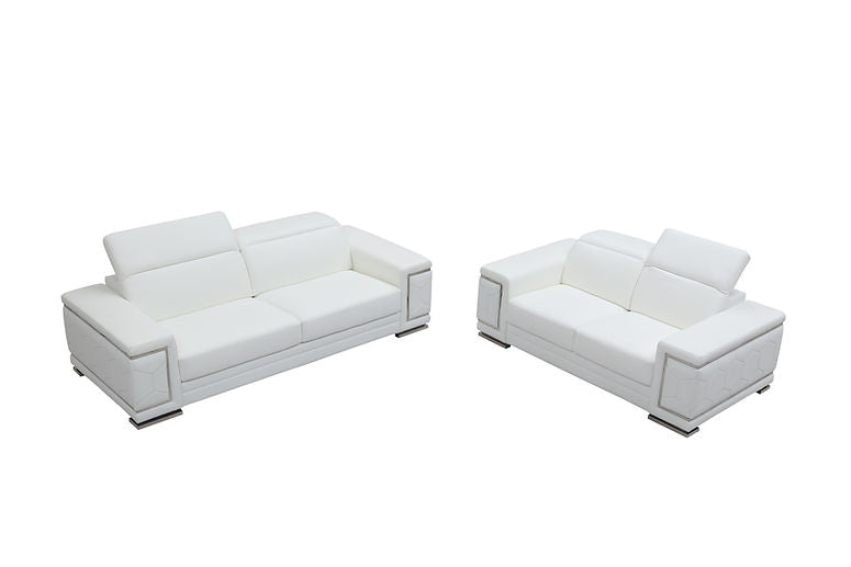 MI-2205 Adrian sofa & loveseat (White)