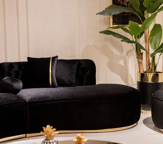 Ella Black Velvet Curved 130