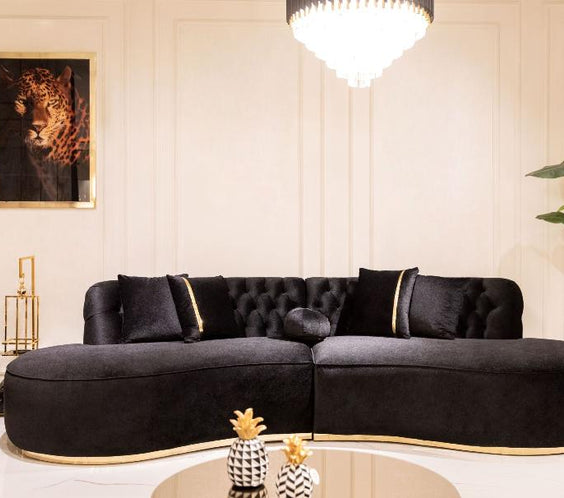 Ella Black Velvet Curved 130