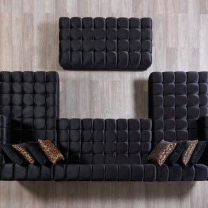 Ariana Black Velvet Double Chaise Sectional