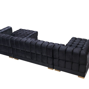 Ariana Black Velvet Double Chaise Sectional