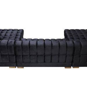 Ariana Black Velvet Double Chaise Sectional