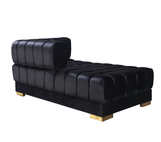 Ariana Black Velvet Double Chaise Sectional