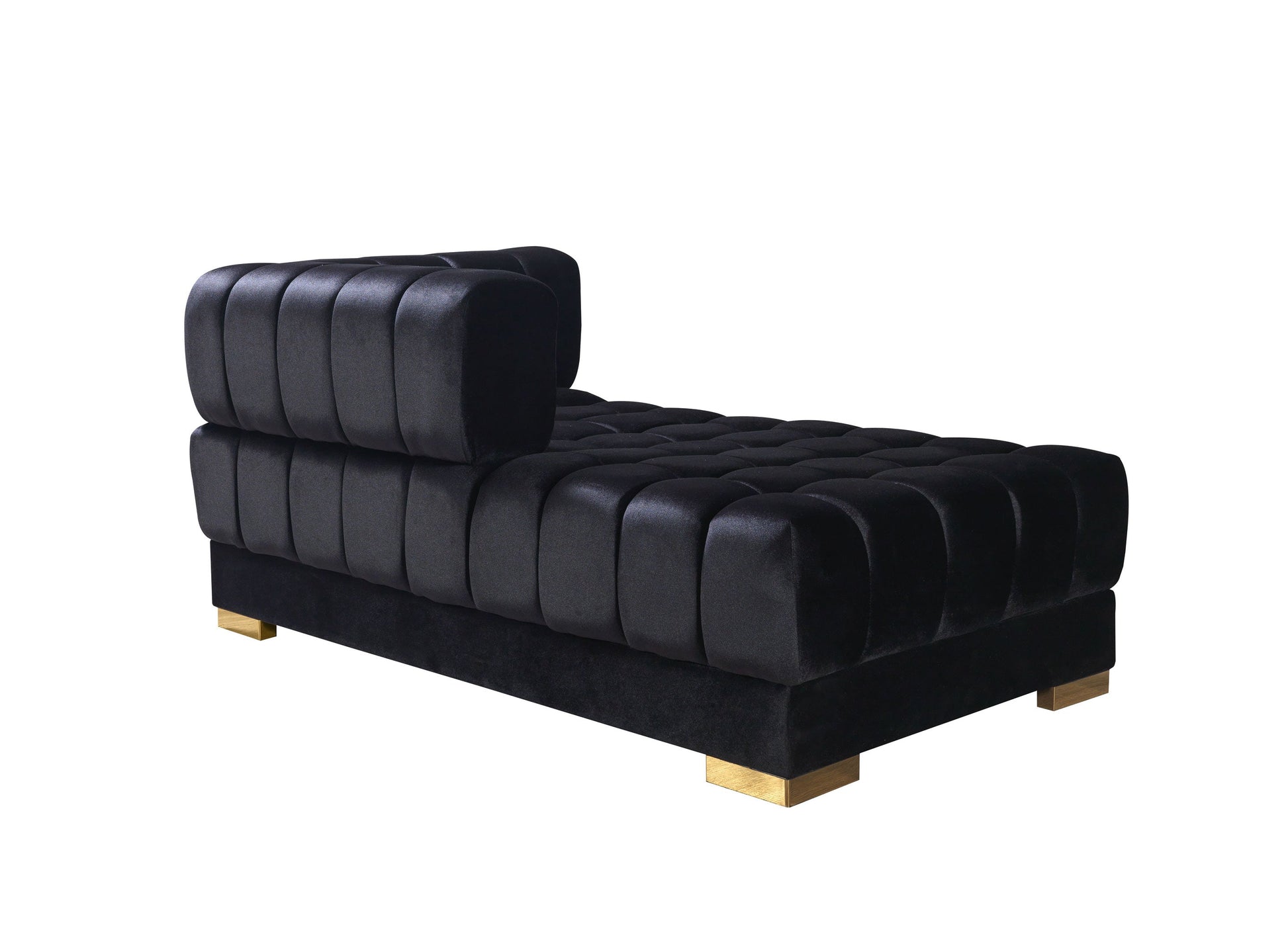 Ariana Black Velvet Double Chaise Sectional