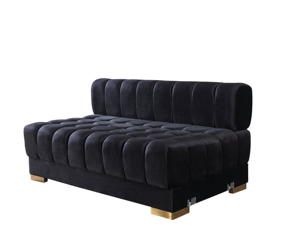 Ariana Black Velvet Double Chaise Sectional