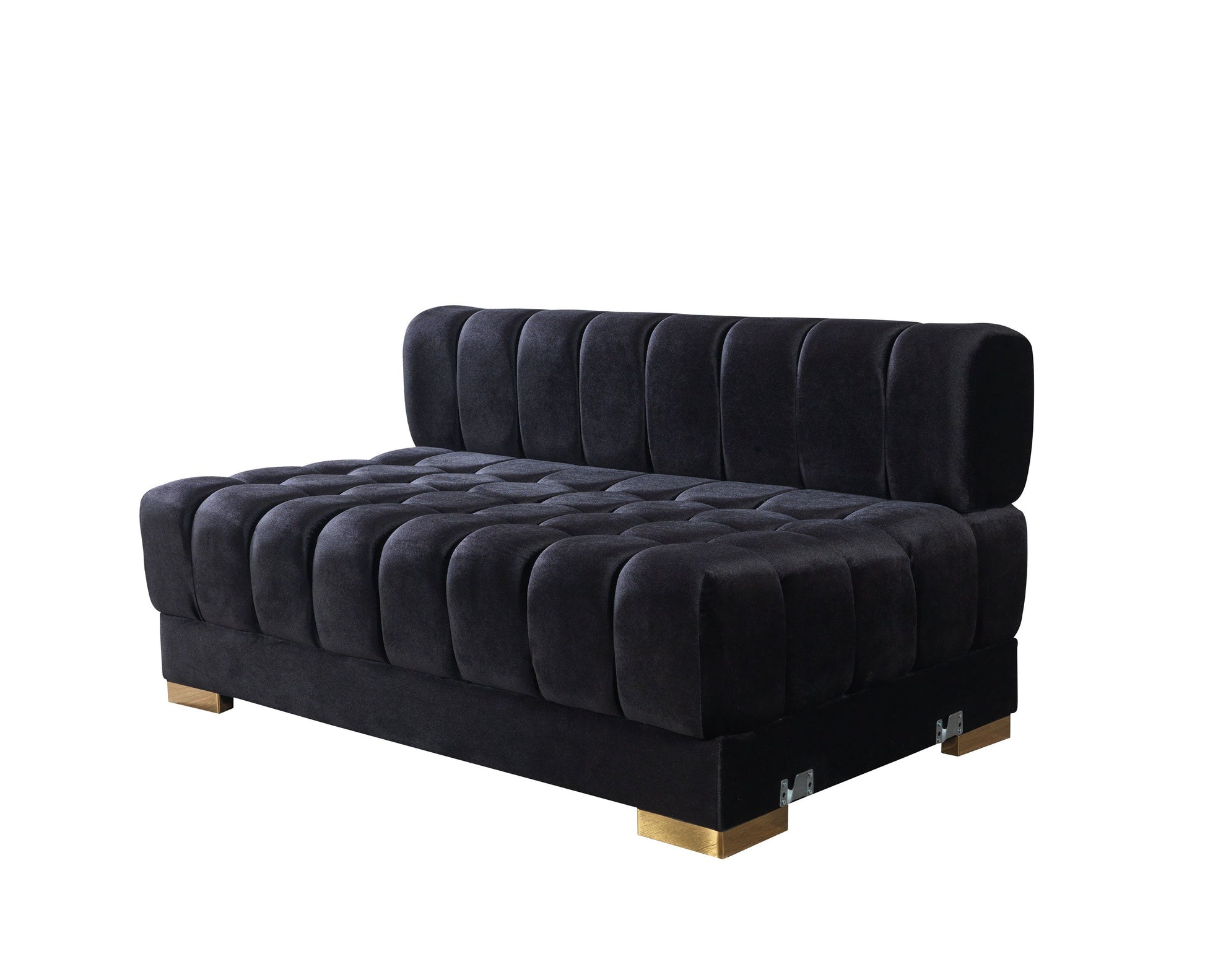 Ariana Black Velvet Double Chaise Sectional