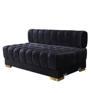 Ariana Black Velvet Double Chaise Sectional