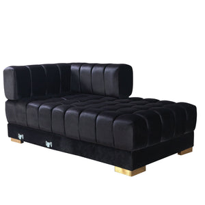 Ariana Black Velvet Double Chaise Sectional