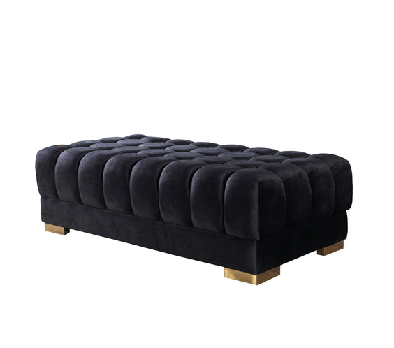 Ariana Black Velvet Double Chaise Sectional