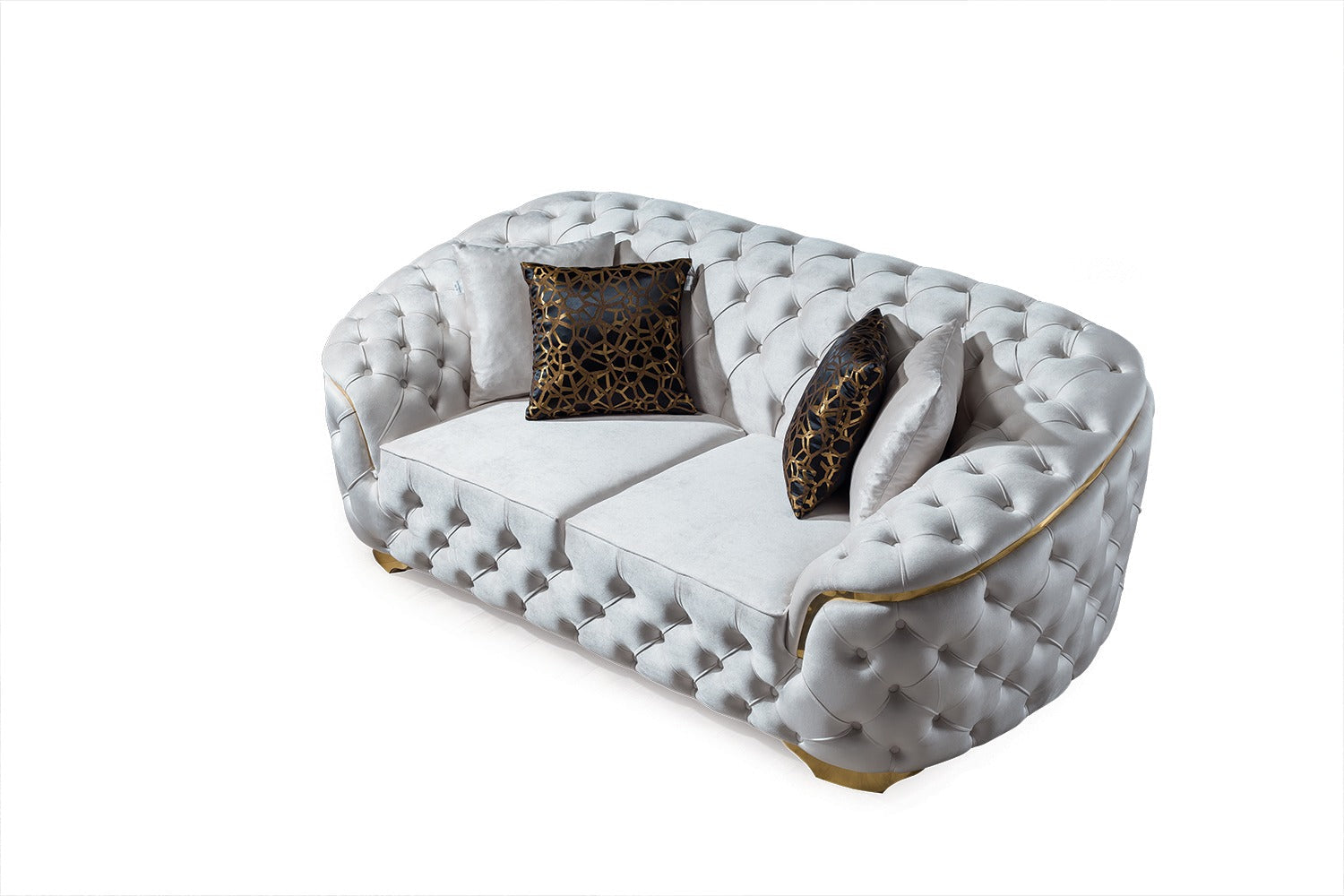 Lupino Ivory Velvet Loveseat