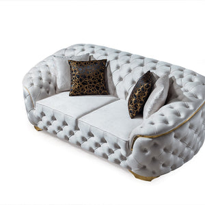 Lupino Ivory Velvet Loveseat