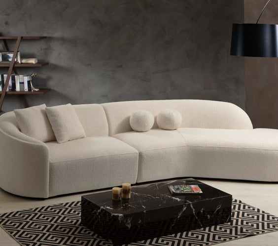 Cloe Ivory Boucle Curved 134