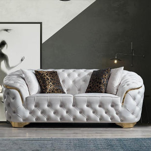 Lupino Ivory Velvet Loveseat