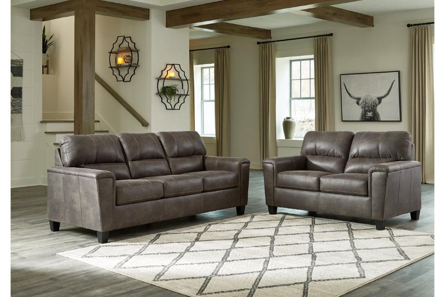 Navi Smoke Sofa and Loveseat