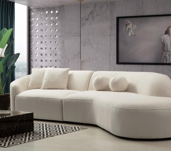Cloe Ivory Boucle Curved 134