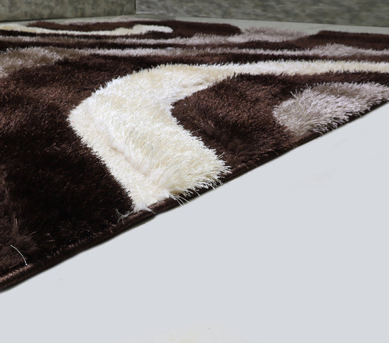 3D Shaggy BROWN Area Rug - 3D444