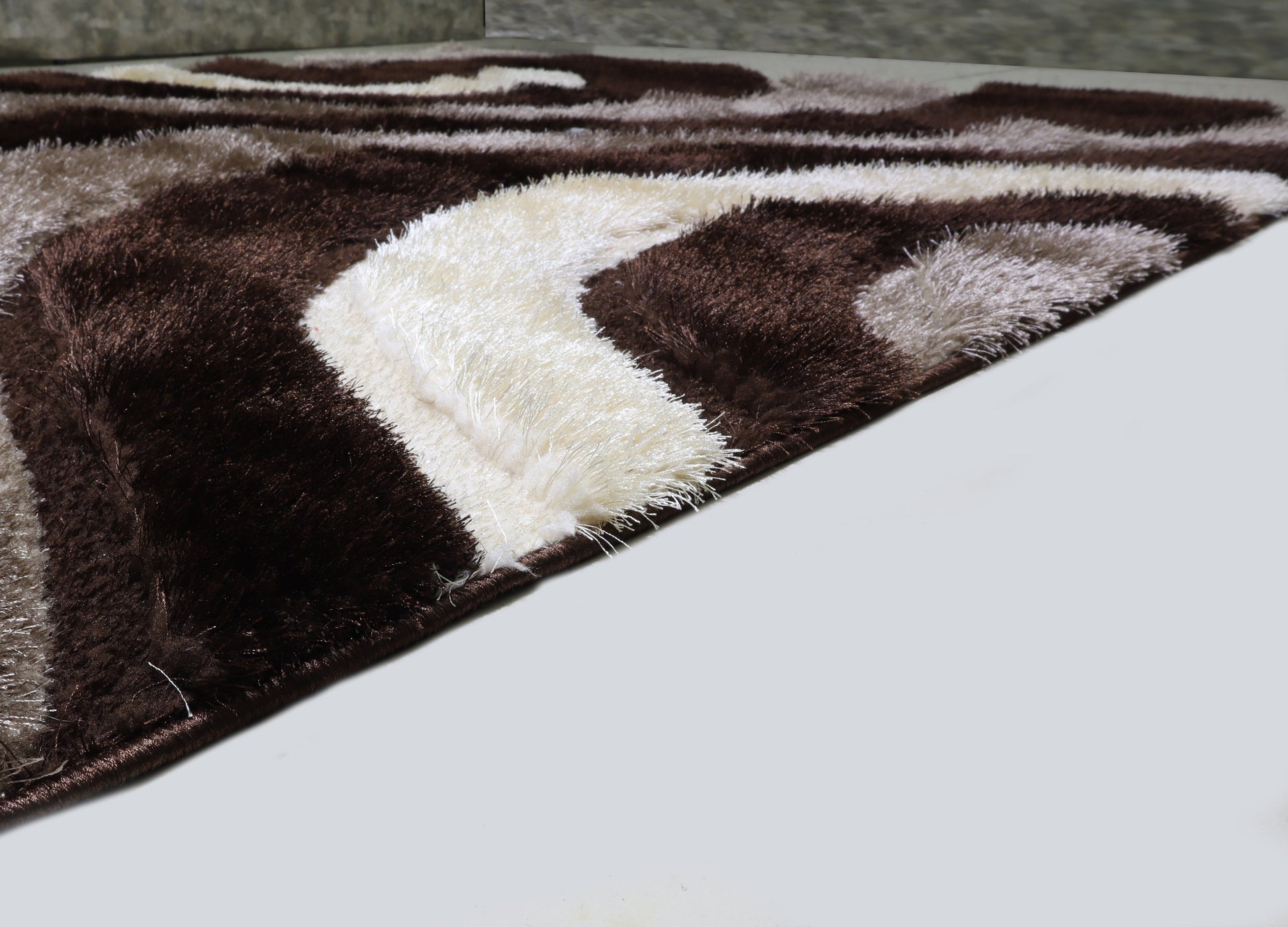 3D Shaggy BROWN Area Rug - 3D444