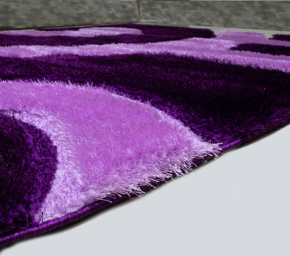 3D Shaggy PURPLE Area Rug - 3D666