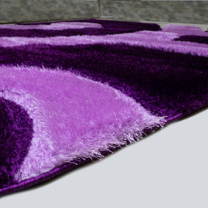 3D Shaggy PURPLE Area Rug - 3D666