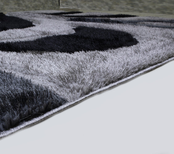 3D Shaggy GRAY-BLACK Area Rug - 3D444
