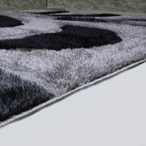 3D Shaggy GRAY-BLACK Area Rug - 3D444