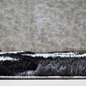 3D Shaggy GRAY-BLACK Area Rug - 3D151