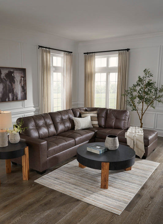 Ashley 170-03 Sectional from Moda Home Furniture, upholstered in faux leather with a stylish Umber color, perfect for modern living rooms.