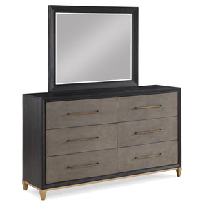 Payson Black/Brown Upholstered Panel Bedroom Set